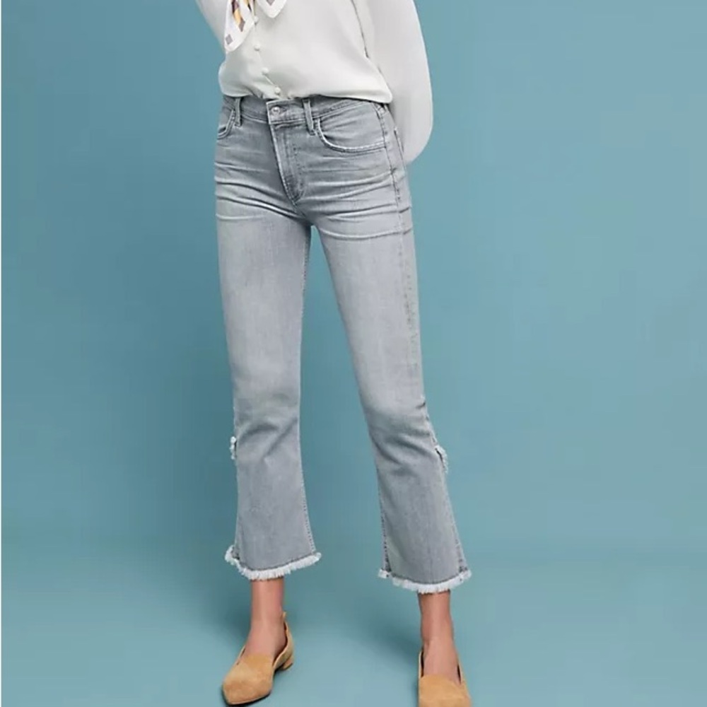 NWT Citizens of Humanity Drew Fray High-Rise Cropped Flare Jeans